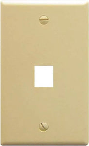 1-Port Single Gang Keystone Wall Plate, Ivory